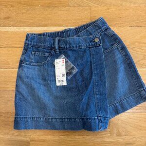 65 Blue Draped Denim Skort - XS (New With Tags)